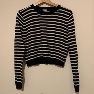 F21 Striped Cropped Sweater